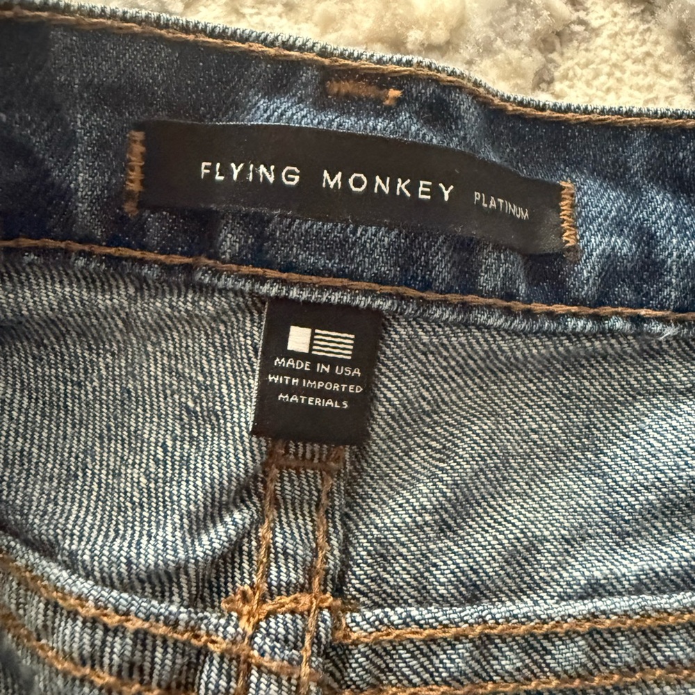 Flying Monkey Women’s Distressed Blue Denim Shorts - Picture 3 of 5